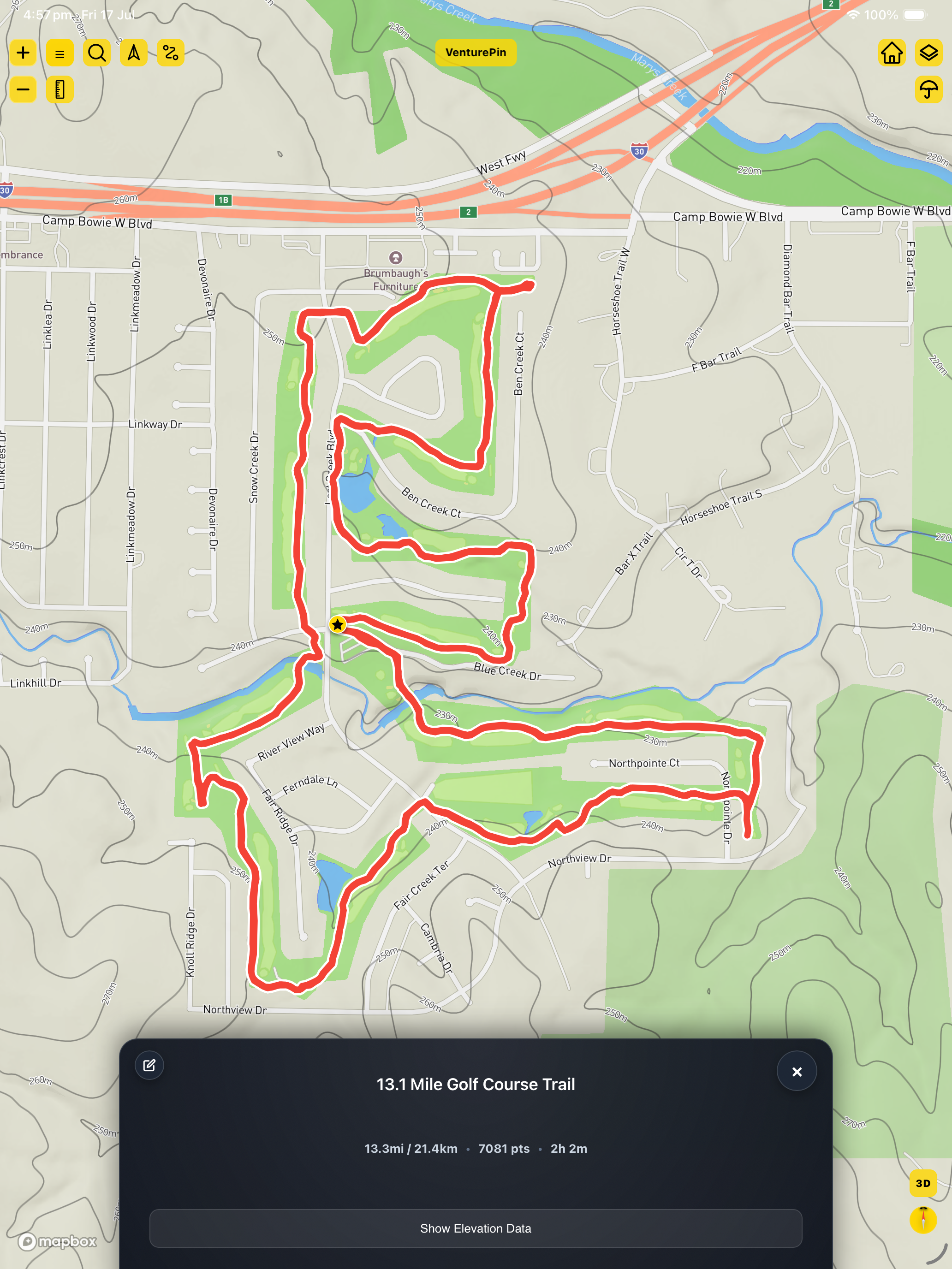 VenturePin Tablet Open Route Trail
